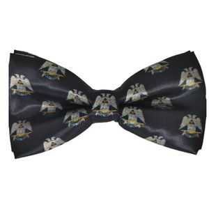 AASR 32nd degree bow tie, Scottish Rite 32nd Masonic bow tie, Black AASR bow tie